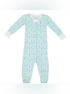 The Beaufort Bonnet Company Light Blue and Pink Baby Footed Pajama